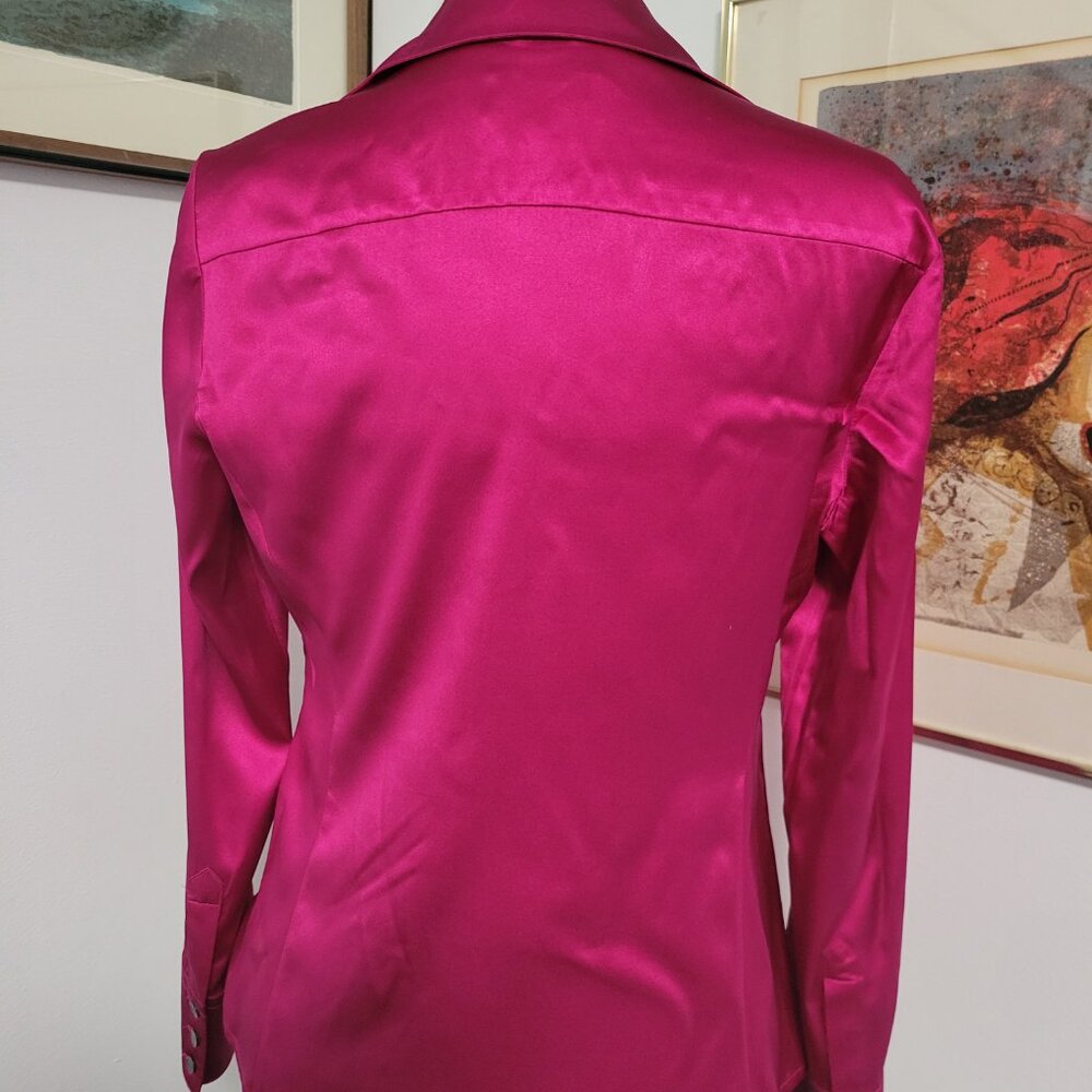Talbots Silk Raspberry Pink Shirt Size 12 - Picture 4 of 5